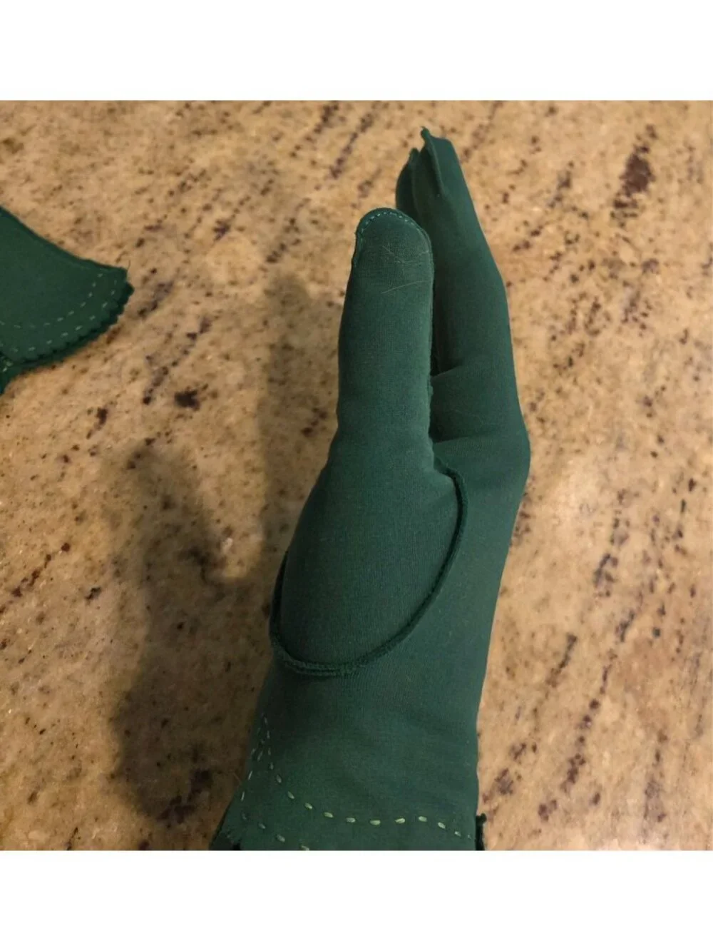 New! Vintage Women's Size M Green Nylon Stretch Formal Gloves Bow Wrist...